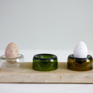 Coquetiers en verre recyclé – Lots de 3