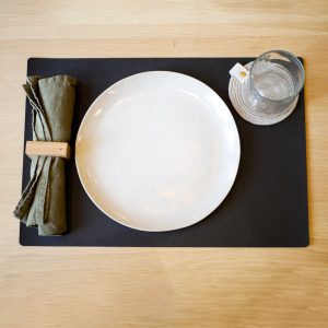 Set de table rectangulaire en cuir recyclé – Lot de 2