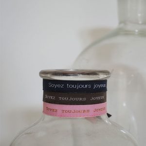 Bracelet ruban brodé – Soyez toujours joyeux