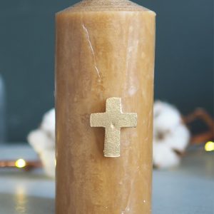 Cierge cylindrique vieille cire | Ciergerie des Prémontrés