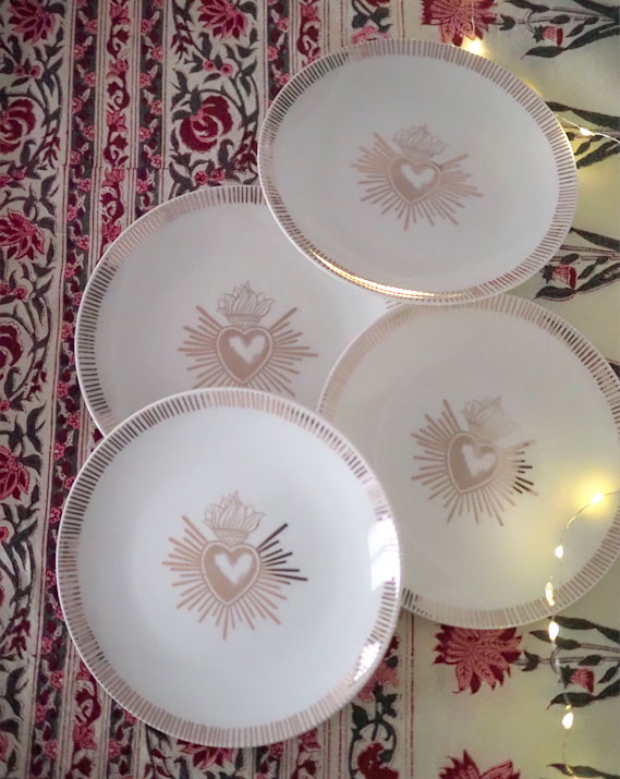 Lot de 4 assiettes Ex-Voto