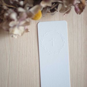 Signet Croix gaufrage blanc