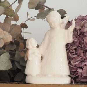 Statue Ange Gardien – faïence française