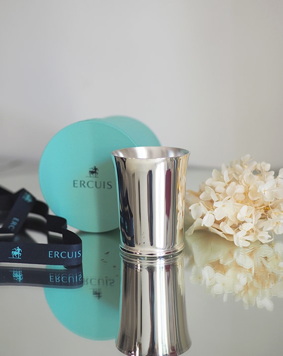 Timbale “Jonc” métal argenté – Catho Rétro X Ercuis