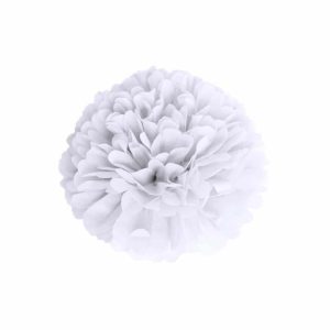 Pompon en papier de soie 15 cm – Blanc